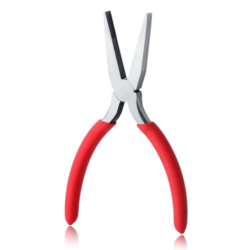 6 Inch Flat Nose Pliers with Serrated Jaw Precision Duck Bill Fine Pliers Multipurpose for Maintenance and Jewelry Making