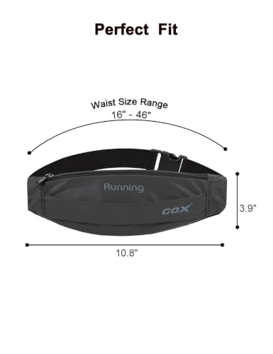 GOX Black Running Belt Bag Phone Holder Small Fanny Pack for Men