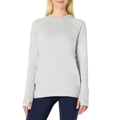 Women's Lightweight Long Sleeve Pullover Hoodie - Medium Space Dye Dove