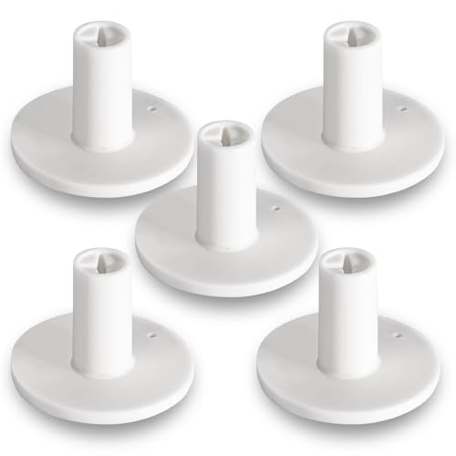 Adjustable Height Rubber Golf Tees for Indoor & Outdoor Practice - White 5 Pack, 1.5"