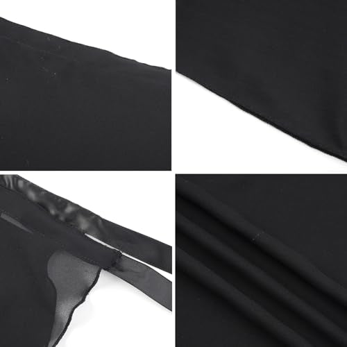 Deesorxin Black One Size Ballet Wrap Skirt for Women & Big Girls Adjustable Waist