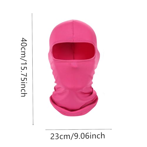 Full Face Balaclava Ski Mask - Windproof UV Protection - Rose Red
