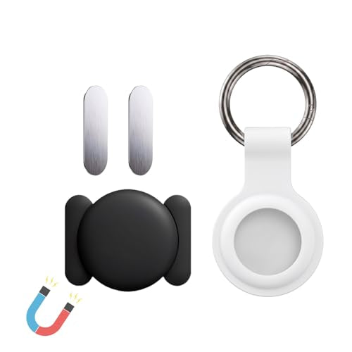 Magnetic Waterproof AirTag Holder - 2 Pack, Black & White