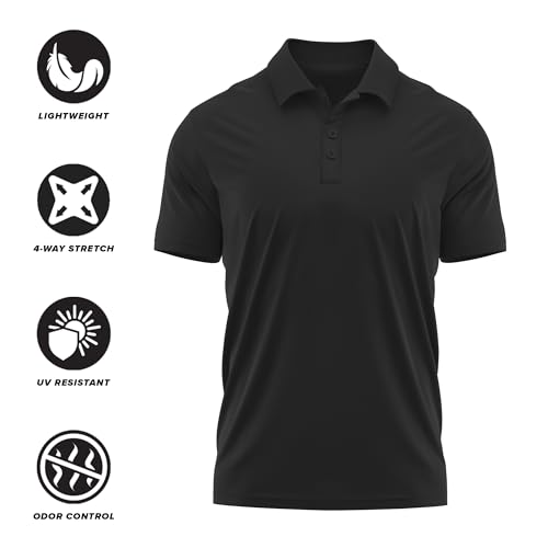 Men's Short Sleeve Polo Shirt - Black - Abilene Christian University