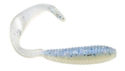 Hyper Grub Curly-Tail Swim Bait for Crappie Fishing - 2 Inch, Blue Ice