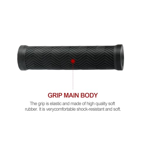 Soft Rubber Bike Handlebar Grips - Ergonomic Anti-Slip - Black