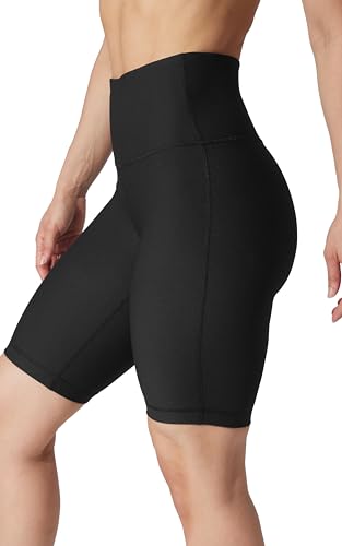 Women's High-Waisted Ribbed Biker Shorts - Black, X-Small