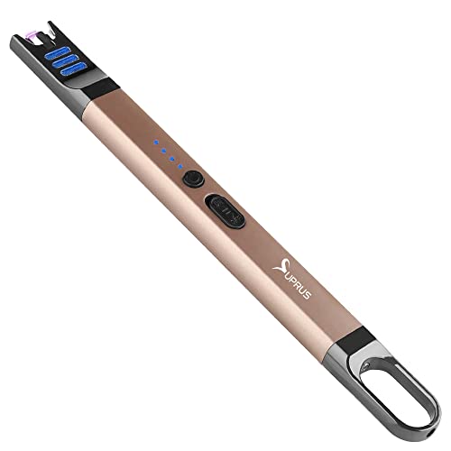 Electric Arc Lighter - Windproof Flameless USB Rechargeable - Champagne Gold