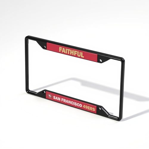 San Francisco 49ers License Plate Frame - Black Metal Design