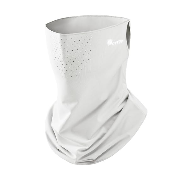 Cooling Neck Gaiter Face Mask - UV Sun Protection Scarf - Light Grey