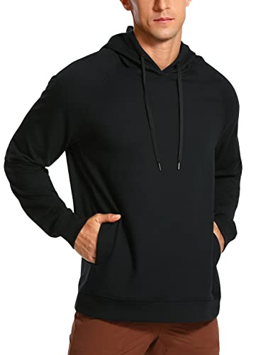 CRZ YOGA French Terry Hoodie for Women - Large Black Casual Sweatshirt