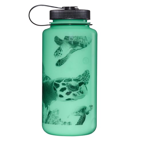 Nalgene Tritan BPA-Free Water Bottle Glow Turtle 32 OZ Wide Mouth