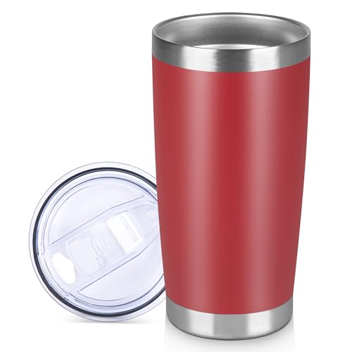 VQRRCKI Red 20oz Stainless Steel Insulated Travel Tumbler with Lid