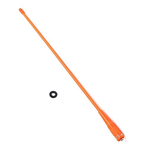 HYS 15.6-inch Dual Band VHF/UHF Antenna for Baofeng Radios, Orange, SMA-Female, 144/430MHz, Model HYS-771N