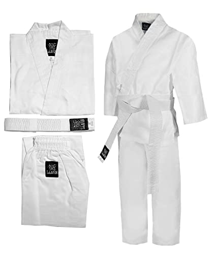 Kids Karate Uniform with Belt - Durable White Gi for Martial Arts