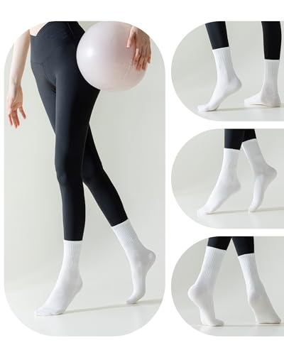 3 Pairs Pilates Socks with Grips for Women Non Slip Grip Yoga Barre