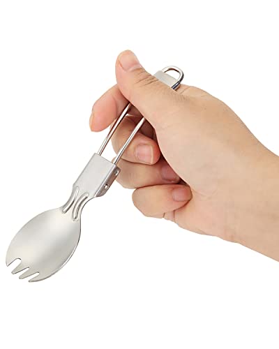 Ultralight Stainless Steel Folding Spork for Camping - TP Fold Fork