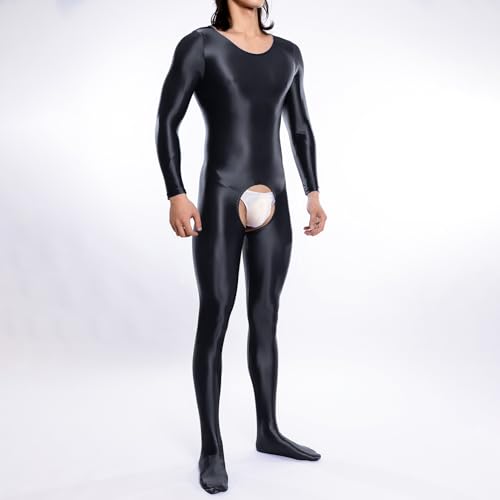 Men's Crotchless Bodysuit Shapewear - Black, Medium