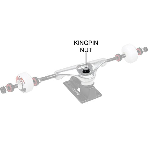 Kingpin Nuts for Skateboard Longboard Trucks - 3/8" Lock Nuts (Set of 2)