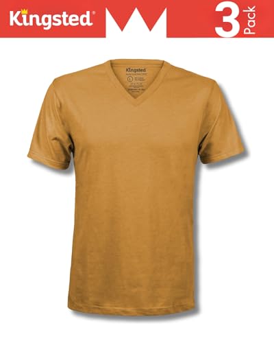 Kingsted Men's V Neck T-Shirts - Large Royal Pack, Soft Classic Fit Tees