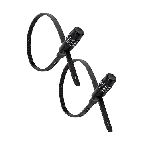 Urban August Adjustable Zip Tie Combination Lock for Cabinet Refrigerator Bike Stroller Helmet Skateboard Luggage- Multi-Purpose French Door Lock - Stainless Steel Fridge Lock (2)