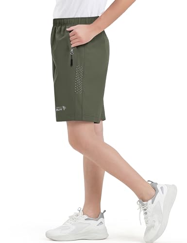 Youth Athletic Shorts - Quick Dry, Lightweight, Breathable, Size 5-16