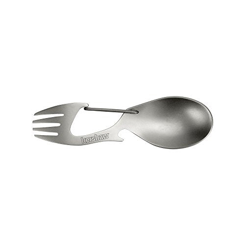 Multi-Tool Spork with Carabiner & Bottle Opener - Silver