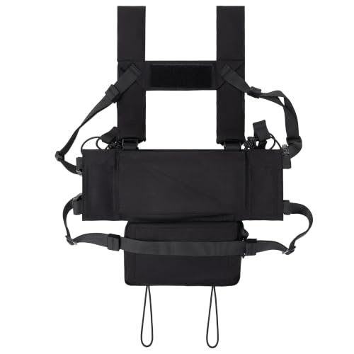 Tactical Chest Rig with Magazine Pouches & Dangler Pouch - Black
