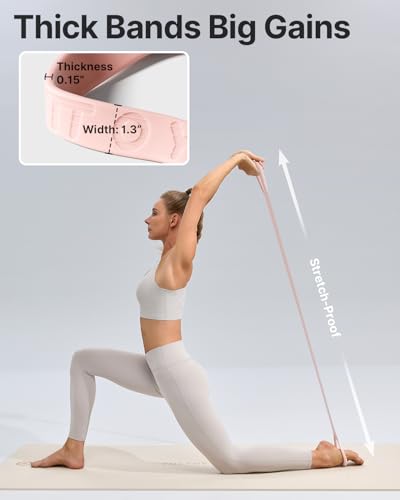 Figure 8 Resistance Band - Elastic with Comfortable Handles, 20 LB - Pink