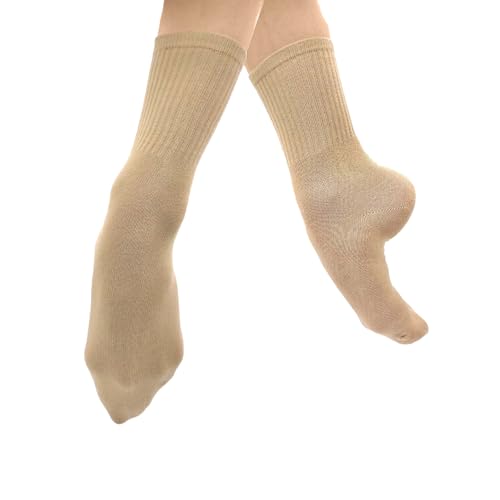 So Danca Vegan Dance Socks MD23/MD24 with Grip for Ballet & Jazz, Sand, Size 6-10