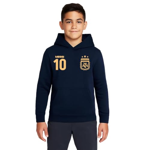 Argentina Football Association Lionel Messi Pullover Hoodie - Navy, Small