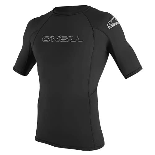 Men's Short Sleeve Rashguard - UPF 50+ Protection - Large Black
