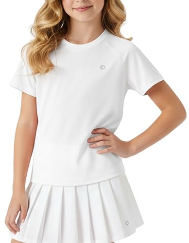 Athletic Short Sleeve Shirts for Kids 13-14 Years - White