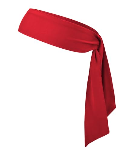 Sport Tie Headband for Athletics & Training - Moisture-Wicking Red
