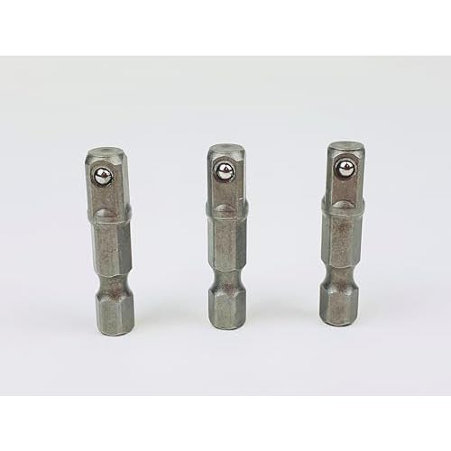 Stubby 1/4 Inch Impact Socket Adapter Bit Only 1.3 Inches Long 3 Pack Stubby 1/4 Inch Impact Socket Bit 1/4" Hex to 1/4" Square