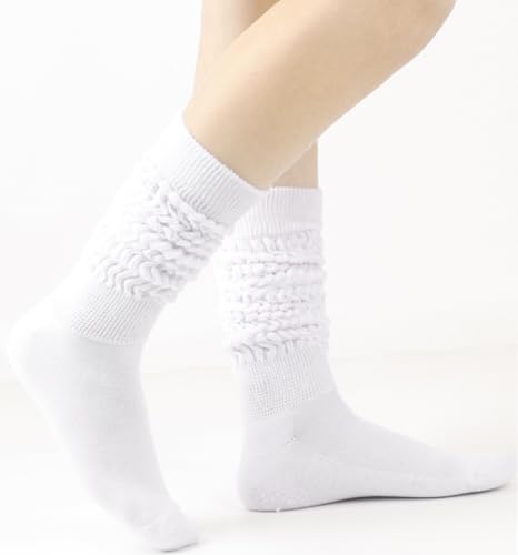 Knee High Slouch Socks for Women - Soft Scrunch Socks, Size 5-11 - Mixed Color