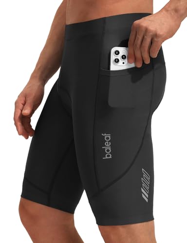 Baleaf Men’s 4D Padded Bike Shorts – X-Large, Black