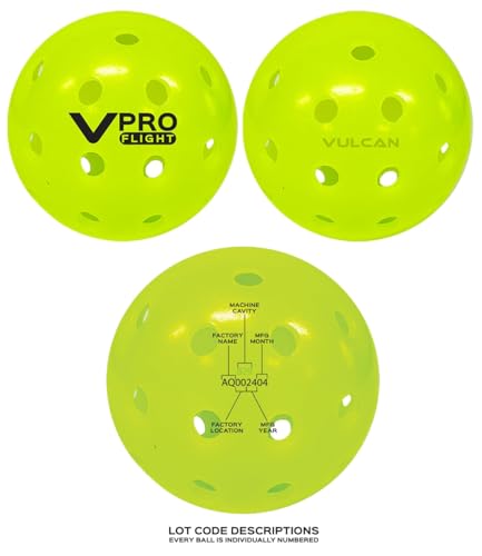 Pickleball Balls - 6 Pack Hi-Vis Green Official for Outdoor & Indoor Play