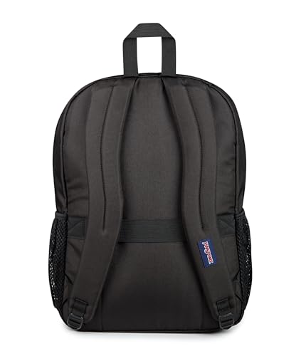 JanSport Big Plans Backpack Black - Laptop & Water Bottle Storage, Trolley Pass-Through