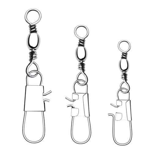 Stainless Steel Fishing Swivel Snaps - 100 PCS - Size #10, 26 lb