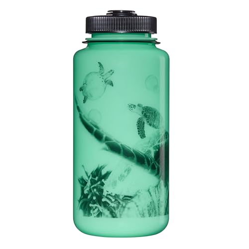 Nalgene Tritan BPA-Free Water Bottle Glow Turtle 32 OZ Wide Mouth