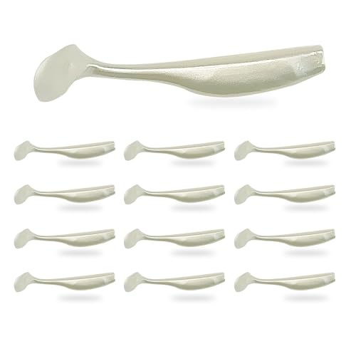 Soft Plastic Paddle Tail Swimbaits - 4 Inch - 12 Pack Pearl White