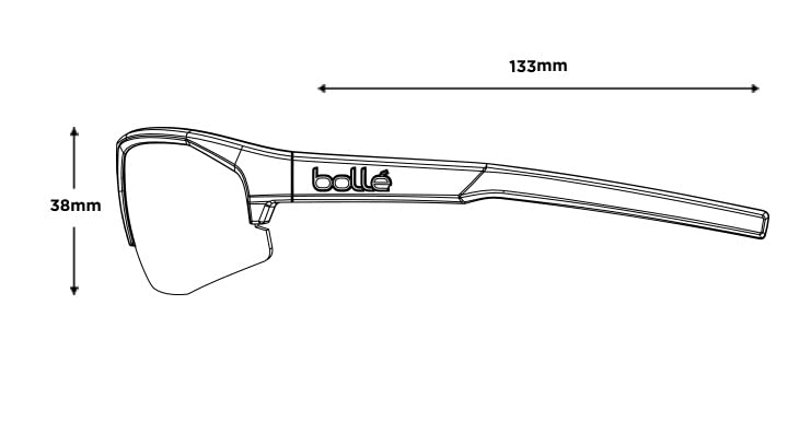 Bollé Bolt 2.0 S Rectangular Sports Sunglasses Black Shiny - Small Fit