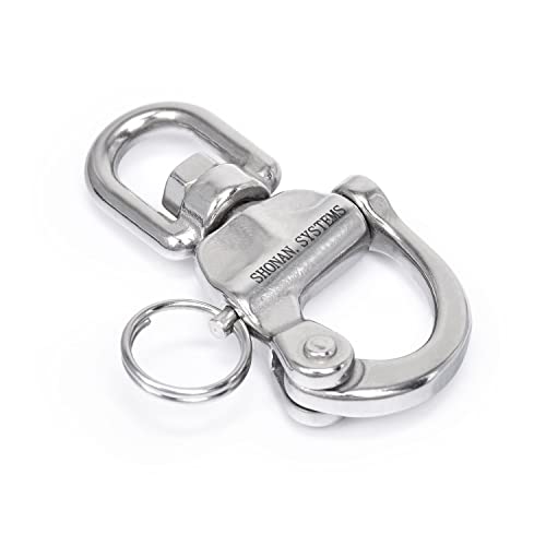 Stainless Steel Swivel Eye Snap Shackles - 2.75 Inch, 2 Pack