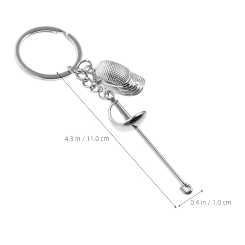 Fencing Keychain Metal Ring Charm - Sport Fan Gift A