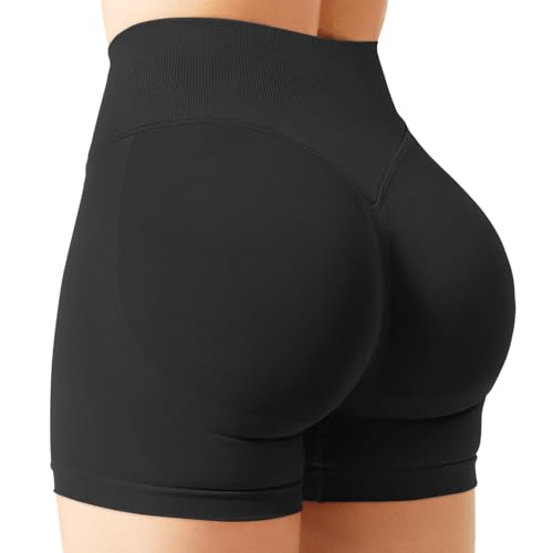 Women's Scrunch Butt Lifting Gym Biker Shorts - Medium/Black