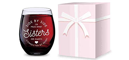 Stemless Wine Glass for Sisters - Unbreakable Tritan Plastic, 16 oz