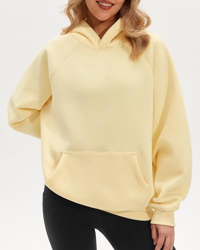 Stelle Women's Oversized Fleece Hoodie Butter Small Casual Sweatshirt
