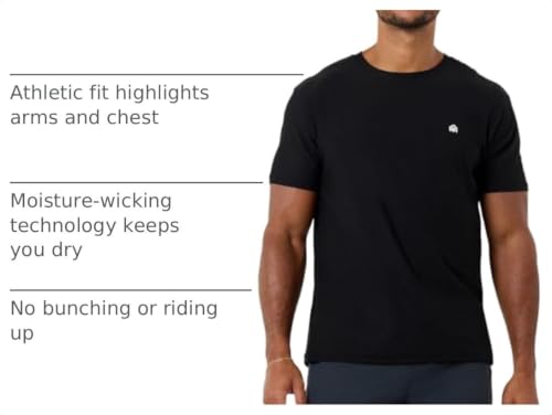 INTO THE AM Men's Black XL Workout T-Shirt Dry Fit Gym Tee with Logo – Athletic Activewear