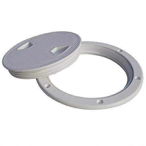 4-Inch Marine Non-Slip Inspection Deck Plate Hatch - White